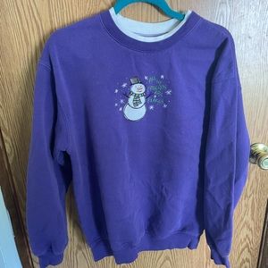 Vintage purple and white winter sweatshirt